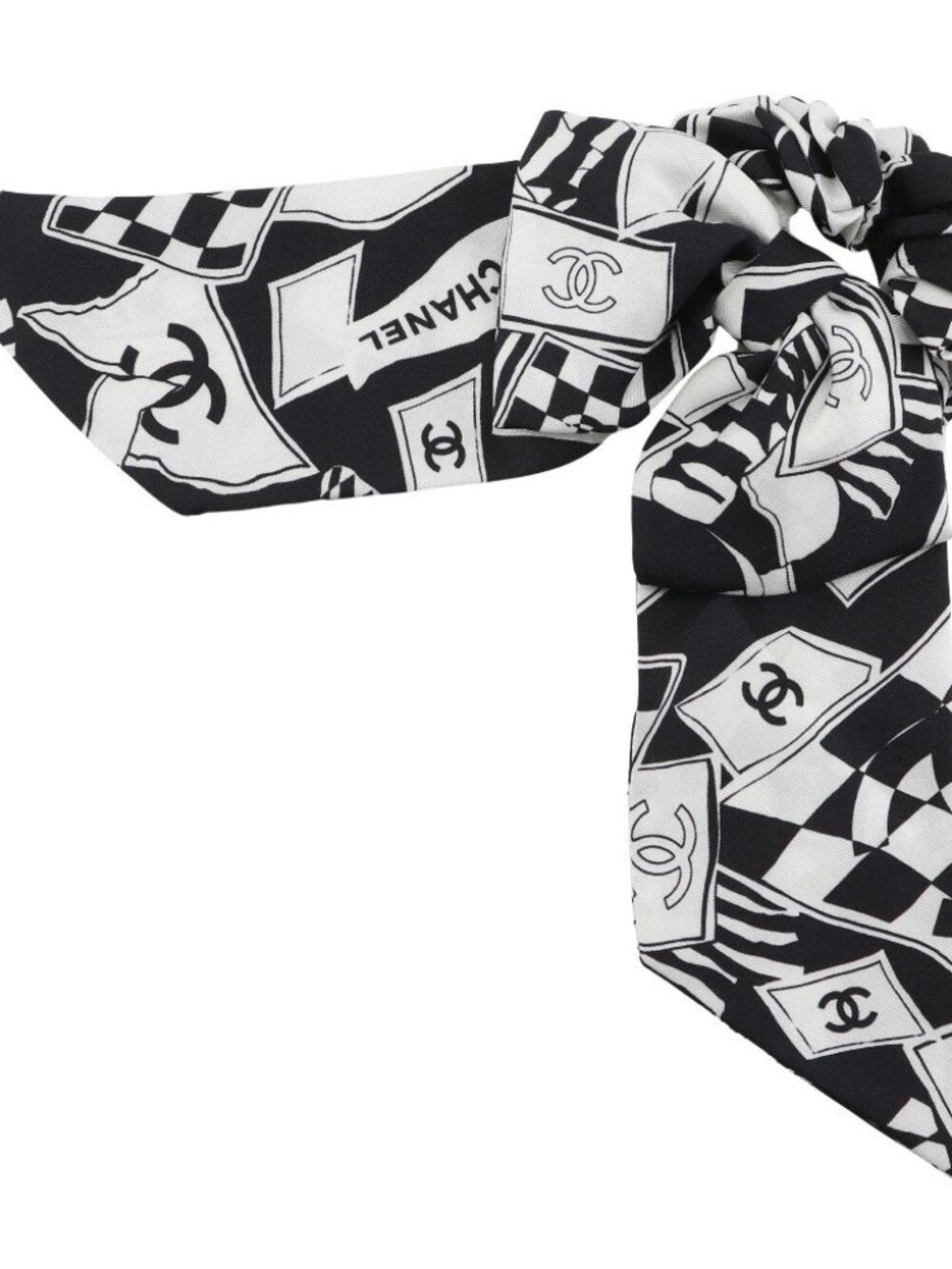 CHANEL Shush Other accessories COCO Mark logo ribbon Black / white silk Women